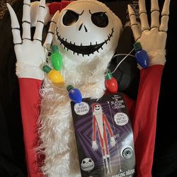 Nightmare Before Christmas Jack Skeleton Santa  6ft Hanging Decor