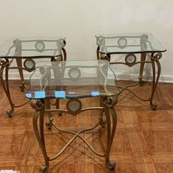 brass coffee tables. 