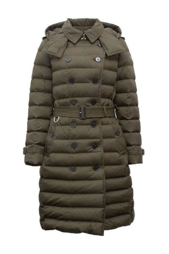 NWT Burberry Dalmerton Double Breast Down Puffer Coat Olive Swet