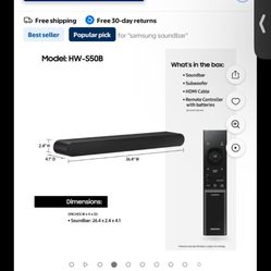 Samsung Sound Bar Built In Subwoofer. 