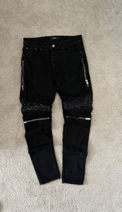 Amiri MX2 Black Bandana Jeans