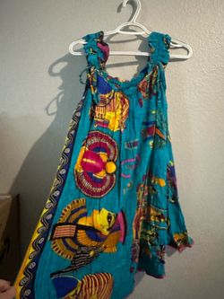 Teal Boho Print Sleeveless Sundress L