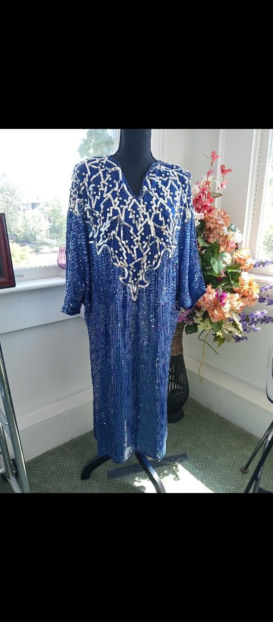 Blue Sequins Dress Sequin 