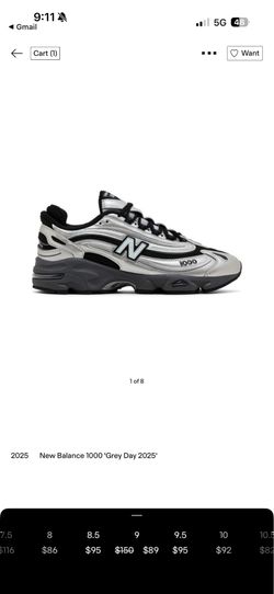 New Balance 1000 Grey Day sz9 mens
