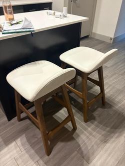 Set of 2 Mid-Century Counter Stools