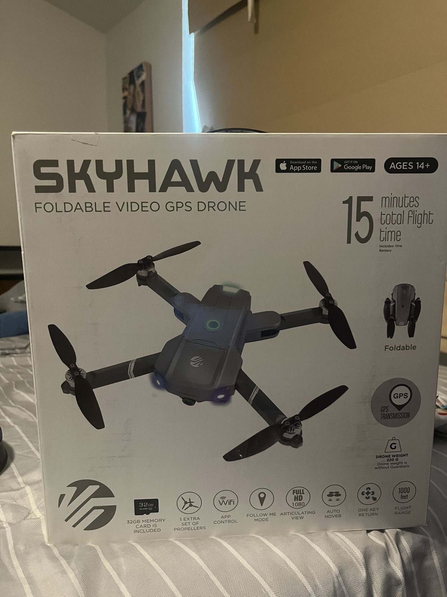 SkyHawk Foldable Video GPS Drone