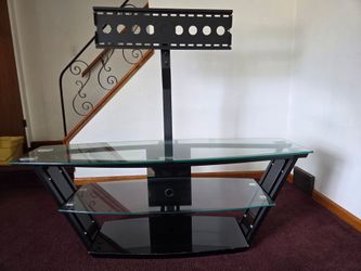 TV Stand with Glass shelving