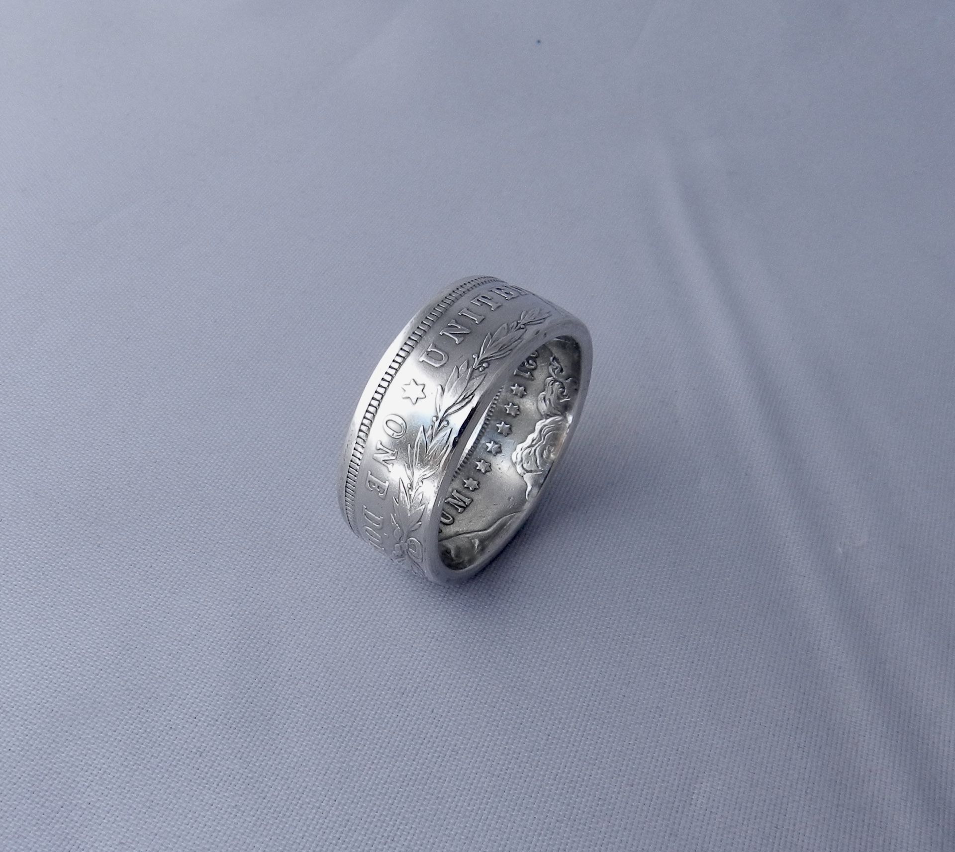 Morgan silver dollar coin ring