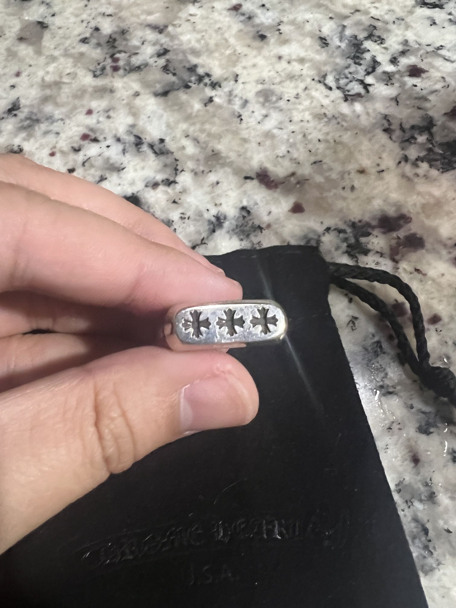 Chrome Hearts Triple Cross Seal Ring Size US 10
