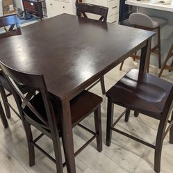 Kitchen Counter Height Table With Set For 4