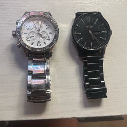 Nixon Silver And Black Watch Great Condition 