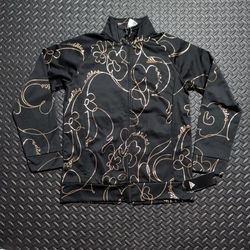 Adidas warm up jacket black/gold  girl size XL/16