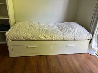 Daybed Twin with 2 drawers/2 mattresses, white IKEA Brimnes
