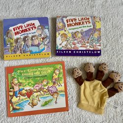 Five Little Monkeys Book Set & Hand Puppet