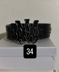 BLACK AND SILVER AMIRI BELT SIZE 34 WITH BOX