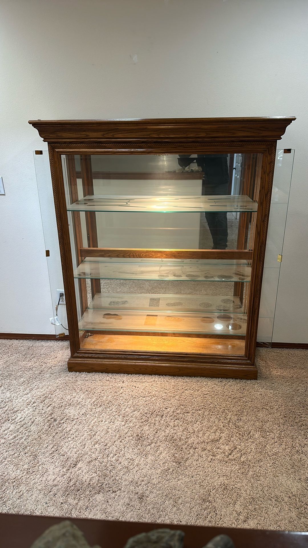 Curio Cabinet, Oak Mantle 