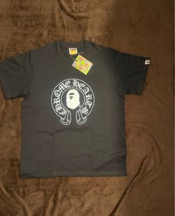 Black chrome hearts bape shirt, size medium