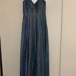 Blue Iridescent Prom Dress (Medium)