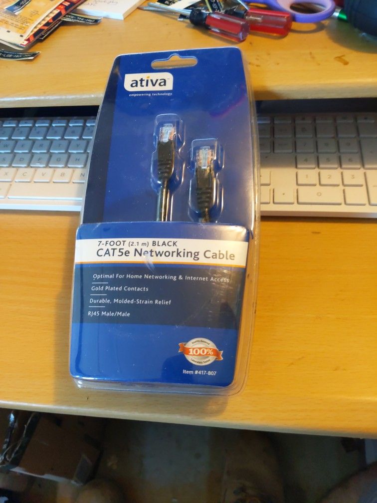 Ativa 7'  Cat 5e Networking Cable Black