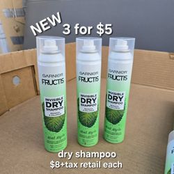 New Garnier Fructis Dry Shampoo $7.99+tax Retail Each Bottle 
