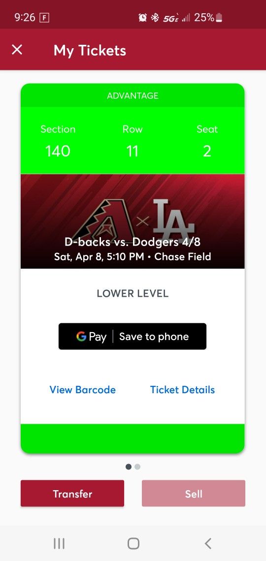 Arizona Diamondbacks Regular Season Tickets