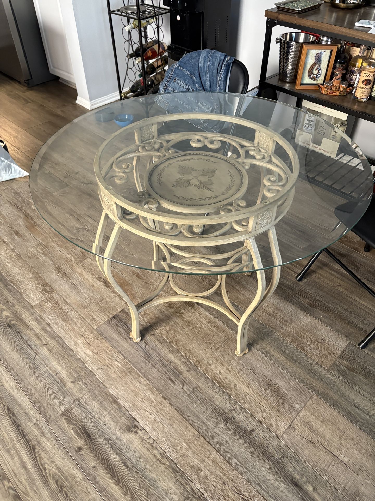 Round Glass Top Table