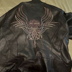 Harley Women’s Large Leather Motorcycle Jacket 