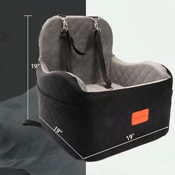 Dog car seat with memory foam elevated cushion