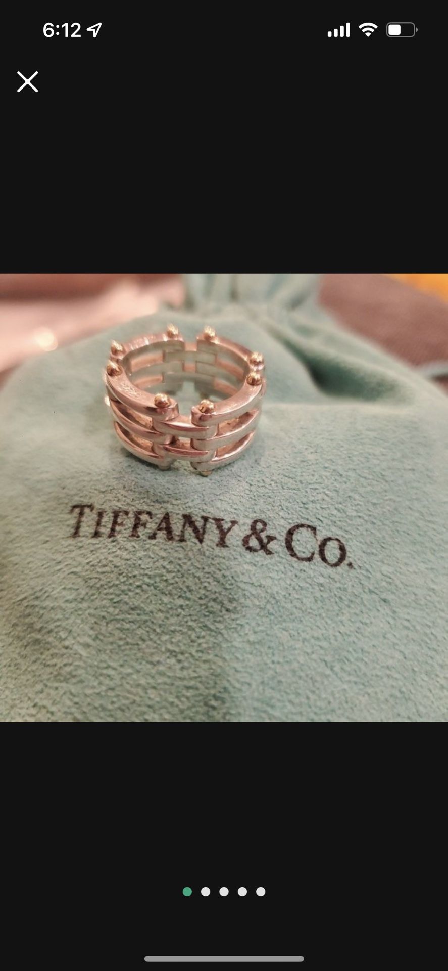 Tiffany & Co. Jewelry | 18K Gold And Sterling Gatelink Ring Size 63/4