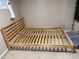 Wooden Bed Frame with Slatted Base