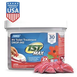 Camco TST MAX RV Toilet Treatment Drop-Ins 30 Pack Hibiscus Scent Holding Tank Pods