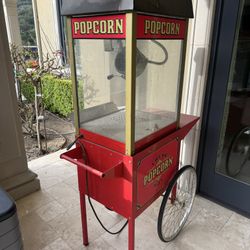 Vintage Popcorn Machine Cart – Classic Theater Style – Working – Project or Clean-Up 