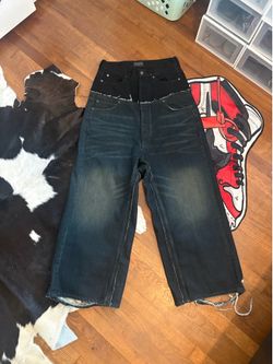 Balenciaga double waisted jeans