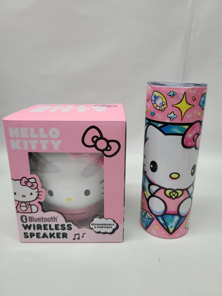 hello Kitty speaker and 20 oz tumblers hello Kitty Diamond