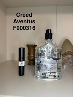 Creed Aventus Batch F000316 bottle only no cap With 5ml Decant of Creed Aventus batch