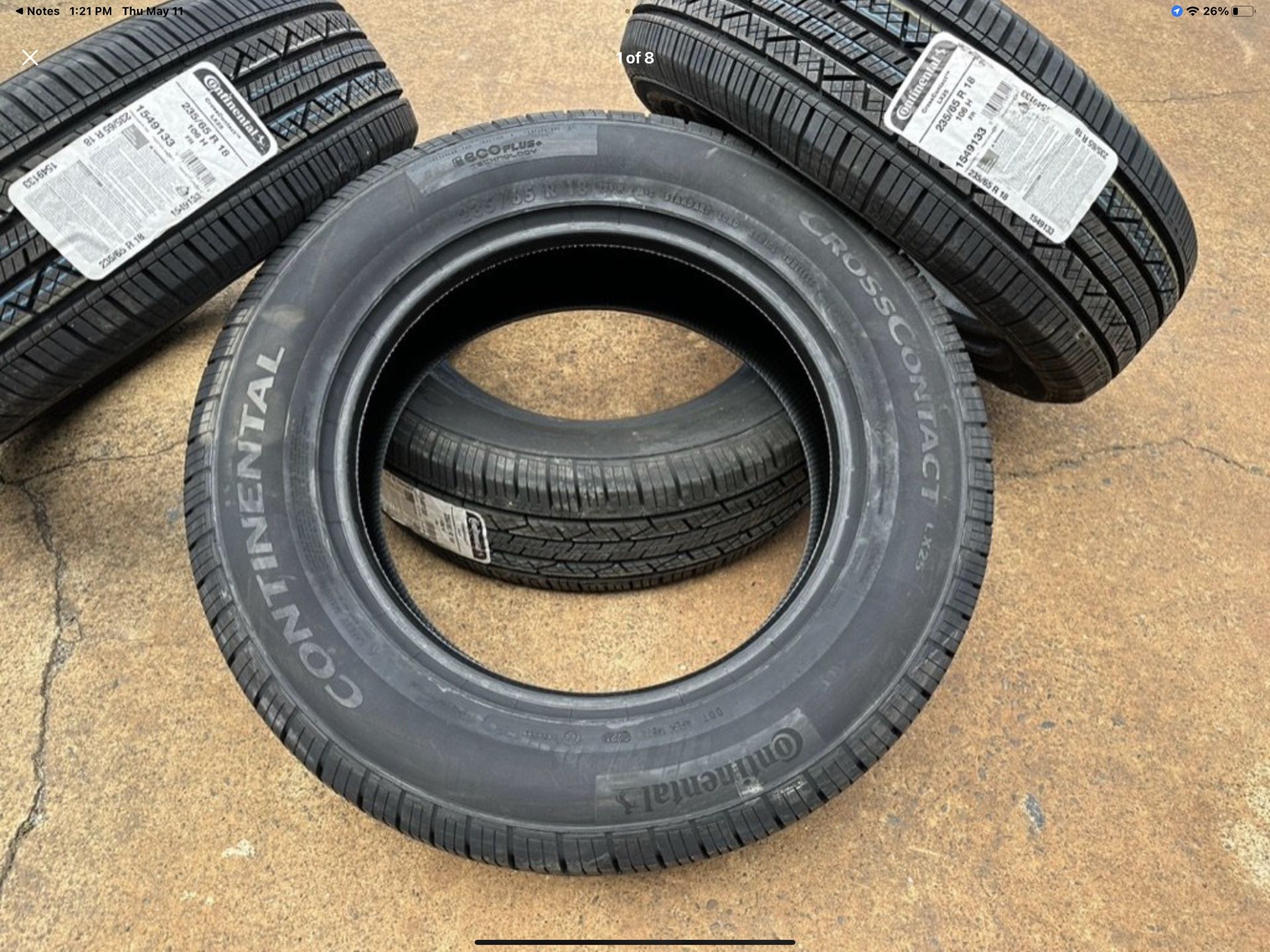 BRAND NEW Continental CrossContact LX25 235/65R18 Tires RX Highlander