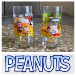 Vintage McDonald’s Camp Snoopy Glasses (Set of 2) – 1980s Peanuts Collection