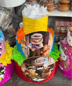 disney Pixar UP movie three tier pinata with balls