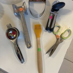 *$5 EACH** Kitchen: Citrus Juicer, Meat Mallet/Tenderizer, Pastry Cutter, Can Opener