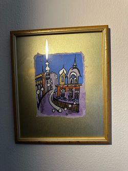 Whimsical Original Artwork by Helenn Rumpel – "Day Scene, Karlovy Vary" (2001)