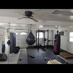$350 OBO Boxing Equipment- Heavy Bag, Aqua Tear Drop Bag, Double End Bag