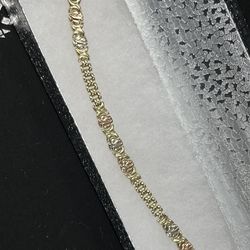 14KT Gold Tri-Color Bracelet 7”