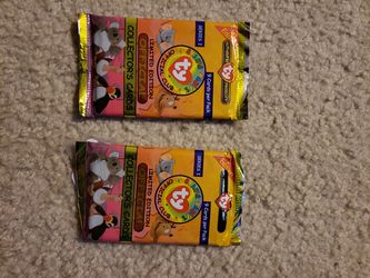 Two unopened beanie baby cards
