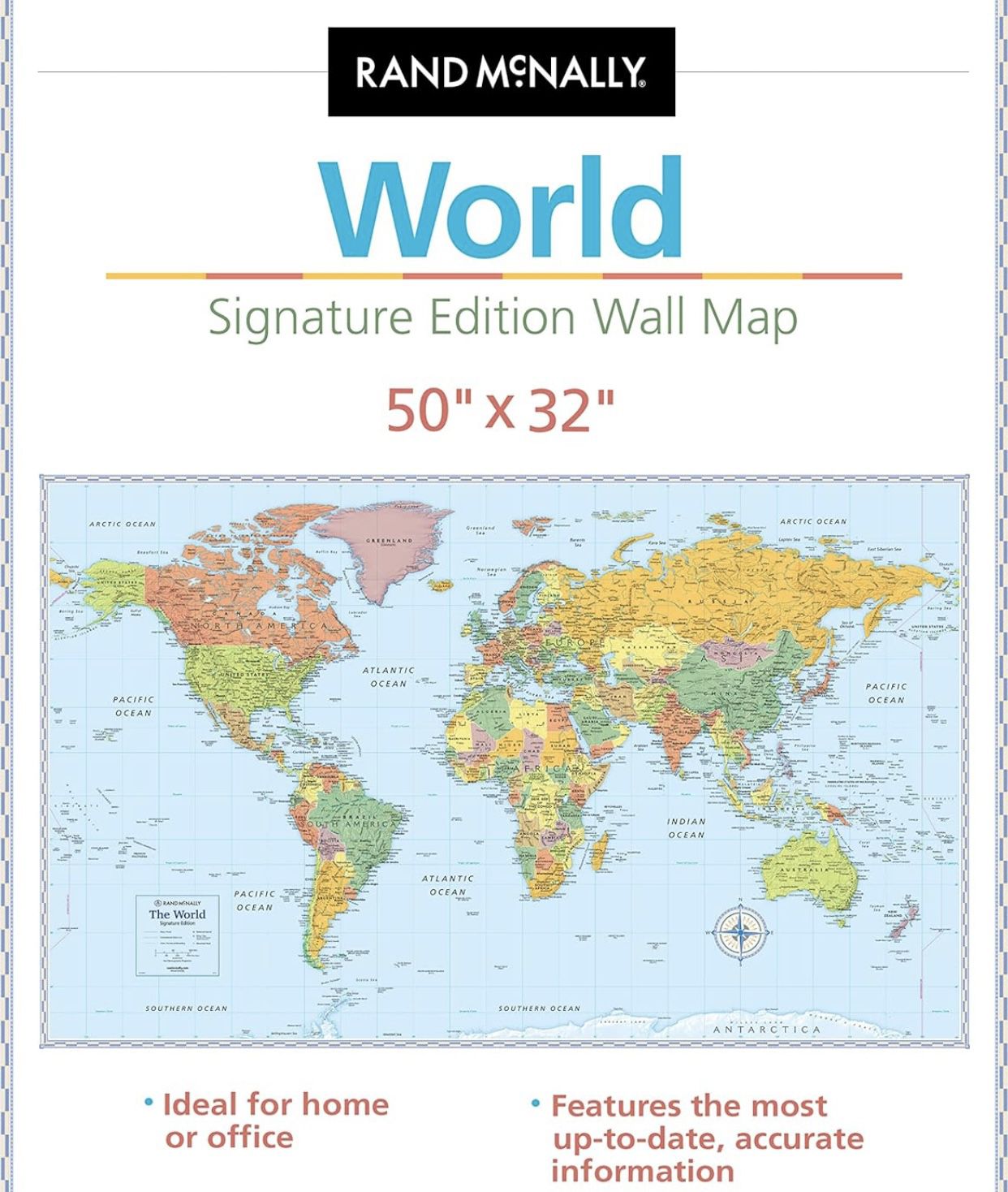 Rand McNally's Signature World wall map 