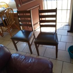 2 Wooden Dining Chairs