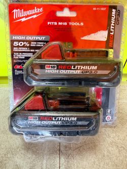 Milwaukee M18 18V Lithium-lon HIGH OUTPUT CP 3.0Ah Battery Pack (2-Pack) NEW $145