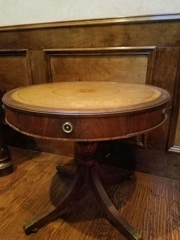 Antique Duncan Phyfe Drum Table Leather Top For In North Antique Duncan Phyfe Drum Table Leather Top For In North Richland Hills Tx Offerup