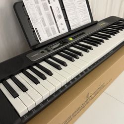 Casio Casiotone 61-Key Lighted Keyboard With Sustain Pedal, Protective Case Bundle