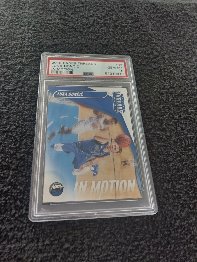 Luka Doncic Rookie Card 2018-19 Panini Threads In Motion #15 PSA 10.