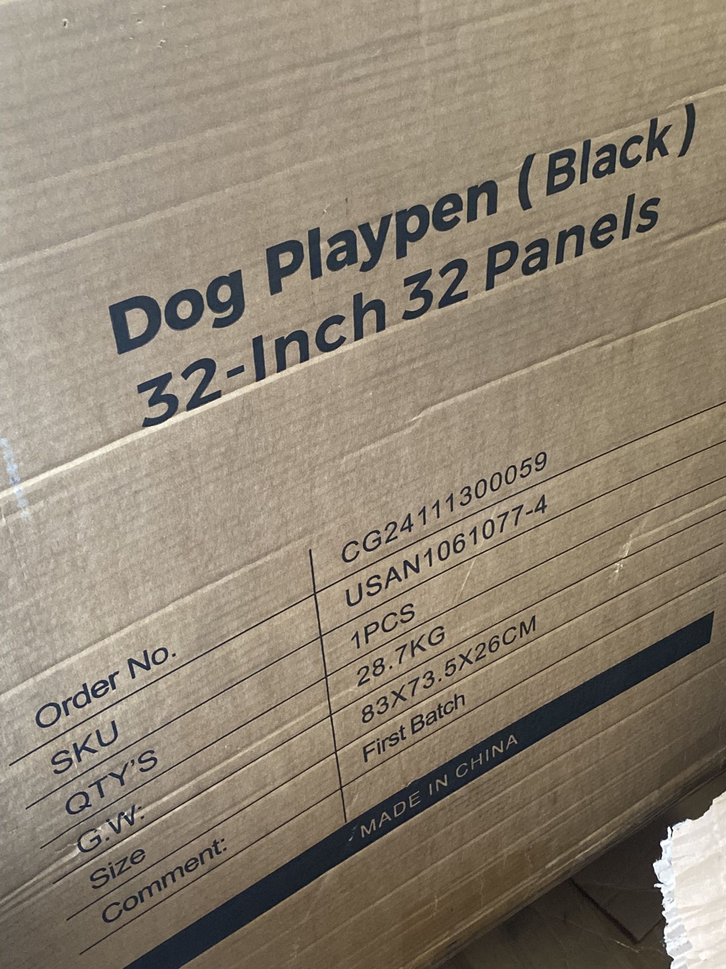 32panels 32in Dog Playpen 
